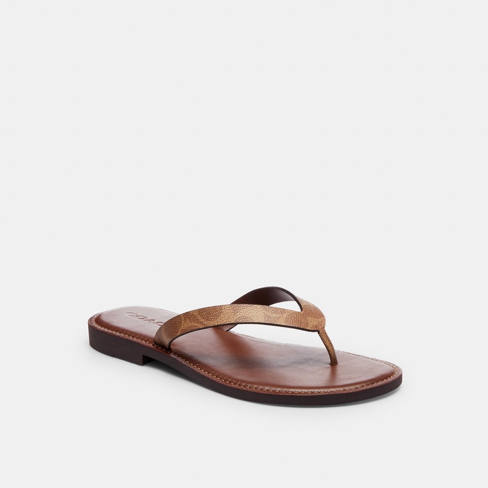 Coach Brianna Flip Flop In Signature Canvas